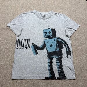 Eleven Paris T Shirt Mens Size XL Gray Short Sleeve Robot Logo Adults